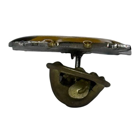 US ARMY Gold Yellow CCC Skull Enamel Pin Vintage - Picture 9 of 10